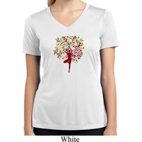 Foliage Tree Pose Ladies Moisture Wicking V-neck Shirt