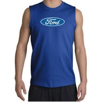 Ford Logo Shooter Shirt - Oval Emblem Adult Royal Muscle Shirt