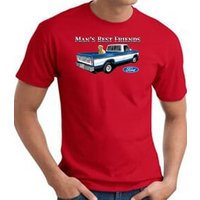 Ford Man's Best Friends Classic Truck Adult T-Shirt- Red