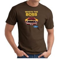 Ford Mustang Boss T-Shirt - Who's The Boss 302 Adult Brown Tee Shirt