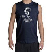 Ford Mustang Cobra Muscle Shirt - Adult Navy Muscle Tee