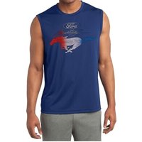 Ford Mustang Red White and Blue Dry Wicking Sleeveless Shirt