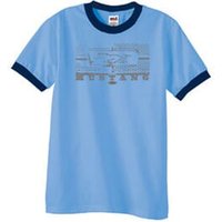 Ford Mustang Ringer T-Shirt Honeycomb Grille Carolina Blue/Navy Shirt