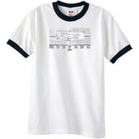 Ford Mustang Ringer T-Shirt Legend Honeycomb Grille White/Black Shirt