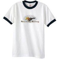 Ford Mustang Ringer T-shirt - Make It My Mustang Grill White/Black Tee