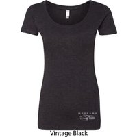 Ford Mustang with Grill Bottom Print Ladies Scoop Neck Shirt