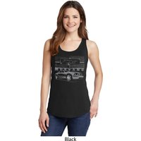 Ford Mustang with Grill Ladies Tank Top
