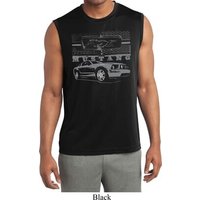 Ford Mustang with Grill Mens Sleeveless Moisture Wicking Shirt