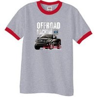 Ford Truck Ringer T-Shirt - F-150 4X4 Offroad Machine Adult Grey/Red