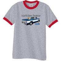 Ford Trucks T-Shirt Mans Best Friend Ringer Tee Heather Grey/Red