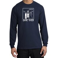 Game Over Marriage Ceremony Long Sleeve Navy Shirt - White Print