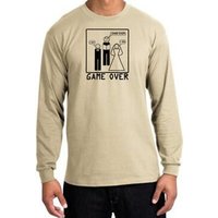 Game Over Marriage Ceremony Long Sleeve Sand Shirt - Black Print
