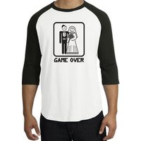 Game Over Raglan Shirt Funny Marriage White/Black - Black Print