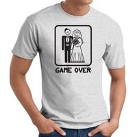Game Over T-shirt - Funny Marriage Bride Groom Ash Tee - Black Print