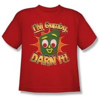 Gumby Shirt Kids Darn It Red T-Shirt