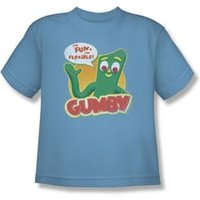 Gumby Shirt Kids Flexible Carolina Blue T-Shirt