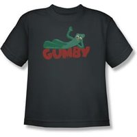 Gumby Shirt Kids Logo Charcoal T-Shirt