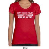 Guns Permit Ladies Scoop Neck Shirt