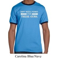 Guns Permit Mens Ringer Shirt