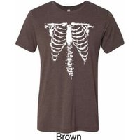 Halloween Skeleton Mens Tri Blend Crewneck Shirt