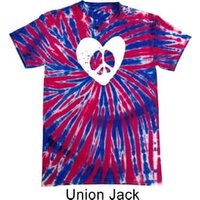 Hippie Heart Peace Patriotic Tie Dye T-shirt
