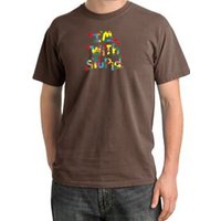 I'm With Stupid Pigment Dyed T-Shirt - Funny Two Ways Chestnut Tee