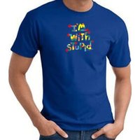 I'm With Stupid T-Shirt - Funny Two Ways Adult Royal Tee Shirt