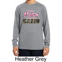 I Wear Pink Under My Camo Kids Dry Wicking Long Sleeve Shirt