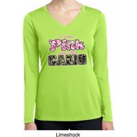 I Wear Pink Under My Camo Ladies Dry Wicking Long Sleeve Shirt