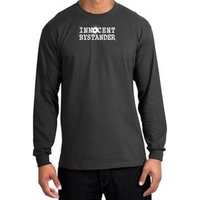 INNOCENT BYSTANDER WHITE Funny Adult Long Sleeve T-Shirt - Charcoal