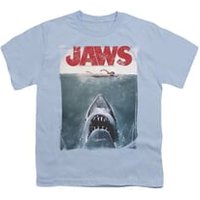Jaws Shirt Kids Block Title Poster Light Blue T-Shirt