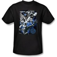 Justice League Kids T-shirt Galactic Attack Nebula Youth Black Shirt