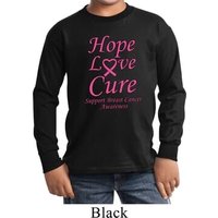 Kids Breast Cancer Tee Hope Love Cure Youth Long Sleeve