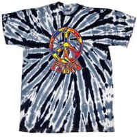 Kids Peace Tie Dye Shirt Funky Peace Black Twist Youth Tie Dye