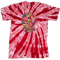 Kids Peace Tie Dye Shirt Funky Peace Red Twist Youth Tie Dye