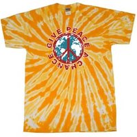 Kids Peace Tie Dye Shirt Give Peace A Chance Gold Youth Tie Dye