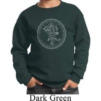 Kids Yoga Circle Ganesha White Print Youth Sweatshirt