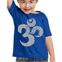 Kids Yoga Shirt Grey Distressed OM Toddler Tee T-Shirt