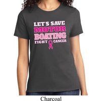 Ladies Breast Cancer Awareness Shirt Motor Boating Tee T-Shirt