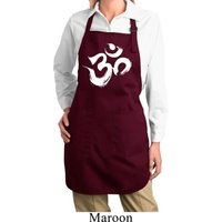 Ladies Brushstroke Aum Full Length Apron with Pockets