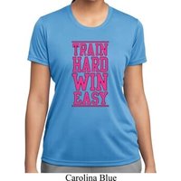 Ladies Fitness Shirt Train Hard Win Easy Moisture Wicking Tee T-Shirt