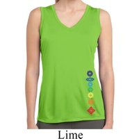 Ladies Floral Chakras Bottom Print Sleeveless Moisture Wicking Tee