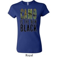 Ladies Funny Shirt Camo is the New Black Crewneck Tee T-Shirt