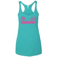 Ladies Funny Tanktop The Godmother Tri Blend Racerback Tank Top