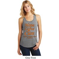 Ladies Leukemia Cancer Hope Love Cure Racerback