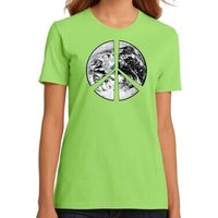 Ladies Peace Shirt Peace Earth Organic Tee T-Shirt