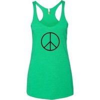 Ladies Peace Tanktop Basic Peace Black Tri Blend Racerback Tank Top