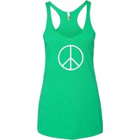 Ladies Peace Tanktop Basic Peace White Tri Blend Racerback Tank Top
