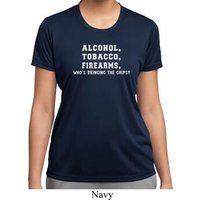 Ladies Shirt Alcohol Tobacco Firearms ATF Moisture Wicking Tee T-Shirt