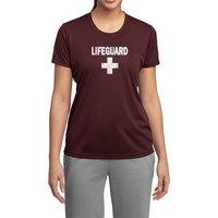 Ladies Shirt Distressed Lifeguard Moisture Wicking Tee T-Shirt